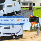 Nilight 50 Amp15FT RV EV Extension Cord 250V Heavy Duty 6/3+8/1 Gauge Pure Copper STW Wire UL ETL Listed 4 Prong Nema 14-50P 14-50R 50F/50M Cable Suit for RVs EVs Trailer Campers, view 4