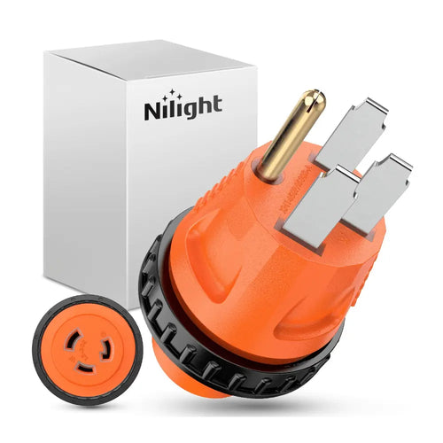 Nilight 50Amp Male to 30Amp Twist Lock Female RV Power Adapter