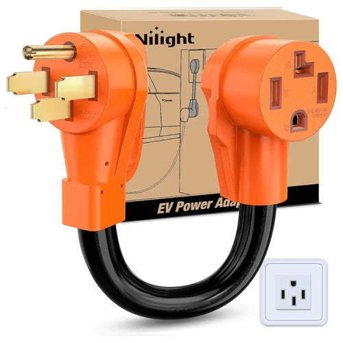 Nilight EV Dryer Charger Adapter Cord 50Amp to 30Amp 4 Prong Pure Copper 125V/250V Outlet to Plug Conversion Heavy Duty 10 Gauge Wire 14-50P 14-30R 50M/30F