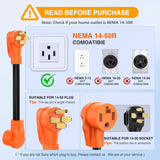 Nilight EV Dryer Charger Adapter Cord 50Amp to 30Amp 4 Prong Pure Copper 125V/250V Outlet to Plug Conversion Heavy Duty 10 Gauge Wire 14-50P 14-30R 50M/30F, view 3