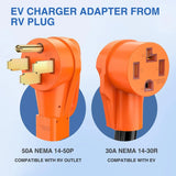 Nilight EV Dryer Charger Adapter Cord 50Amp to 30Amp 4 Prong Pure Copper 125V/250V Outlet to Plug Conversion Heavy Duty 10 Gauge Wire 14-50P 14-30R 50M/30F, view 5