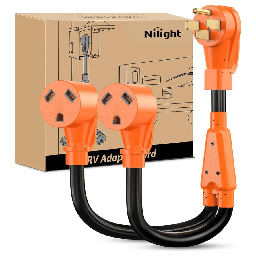Nilight 50Amp to Two 30Amp RV Y Splitter Adapter Cord