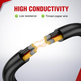 Nilight 50FT 18AWG 3 Conductor Electrical Wire Tinned Oxygen Free Copper Red Black Yellow 3 Wires Parallel 600V DC Flexible PVC Case Extension Cords for LED Strips Lamps Lighting, view 5