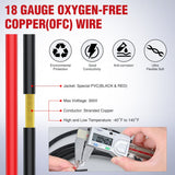 Nilight 50FT 18AWG Oxygen-Free Copper Wire Red Black Electrical Wire Stranded PVC Cord 2 Conductor Parallel 300V DC Flexible Extension Cords, view 2