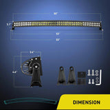 Nilight 50 Inch 288W 18560LM Double Row Black Curved Spot Flood LED Light Bar | 14AWG Wire 5Pin Switch, view 2