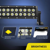 Nilight 50 Inch 288W 18560LM Double Row Black Curved Spot Flood LED Light Bar | 14AWG Wire 5Pin Switch, view 3