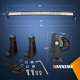 Nilight 50 Inch 288W Double Row Curved Spot Flood Led Light Bar ｜12AWG Wiring Harness 5Pin Switch, view 2