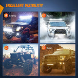 Nilight 50 Inch 288W Double Row Curved Spot Flood Led Light Bar ｜12AWG Wiring Harness 5Pin Switch, view 6