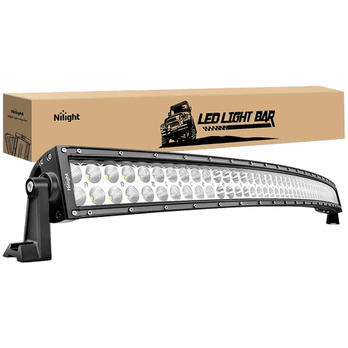 Nilight 50 Inch 288W Double Row Curved Spot Flood LED Light Bar