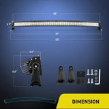 Nilight 50 Inch 288W Double Row Curved Spot Flood LED Light Bar, view 6