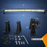 Nilight 50 Inch 384LED 13261LM Triple Row Curved Spot Flood LED Light Bar, view 2