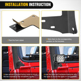 Nilight 50inch Light Bar Windshield Frame Mounting Brackets for Jeep Wrangler TJ 1997-2006 No-Drill A-Pillar Light Mount for Pod Lights, Heavy Duty Steel Off-Road LED Light Bar Dual Mount, view 6