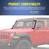 Nilight 50 Inch Light Bar Windshield Frame Mounts For 2007 2008 2009 2010 2011 2012 2013 2014 2015 2016 2017 Jeep Wrangler JK, view 2