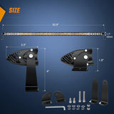 Nilight 51 Inch 250W 15500LM Amber Slim Spot Flood Led Light Bar | 2 Style Mounts, view 2