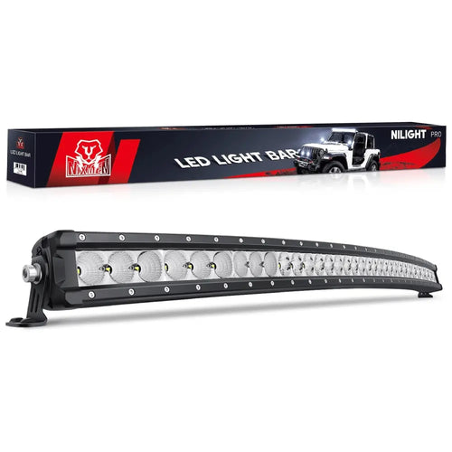 Nilight 52 Inch 210W 21000LM Slim Anti-Glare DRL Spot Flood Curved Led Light Bar