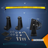 Nilight 52 Inch LED Light Bar 783 LED Chips Curved Triple Row Fog Light Yellow Beam Spot Flood Combo High Power LED Driving Lights Off Road Lights for Trucks SUV UTV ATV Truck Van 4x4 Boat, view 2