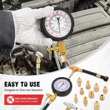 Nilight 52 pcs 0-140 PSI Fuel Pressure Gauge with 9.49,7.89,6.30 Fuel Line Fittings Master Fuel Pressure Tester Kit, view 3