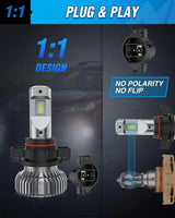 Nilight 5202/5201/PS24W/9009/PS19W Xenon LED Fog Light Bulbs EF2 Series DRL 60W 6000K | 2 BULBS, view 3