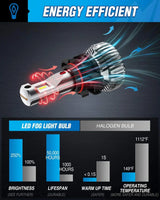 Nilight 5202/5201/PS24W/9009/PS19W Xenon LED Fog Light Bulbs EF2 Series DRL 60W 6000K | 2 BULBS, view 4