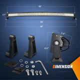 Nilight 52 Inch 300W Double Row Curved Spot Flood LED Light Bar | 12AWG Wire 5Pin Switch, view 2