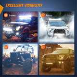 Nilight 52 Inch 300W Double Row Curved Spot Flood LED Light Bar | 12AWG Wire 5Pin Switch, view 6