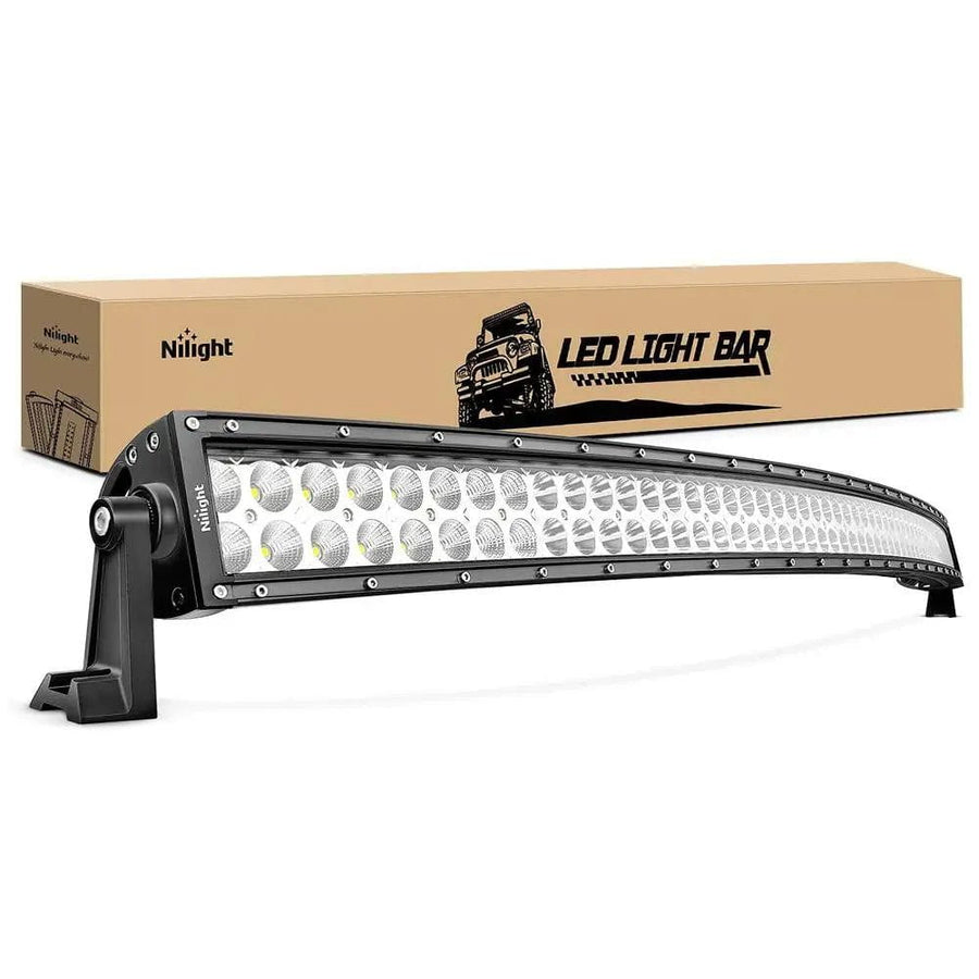 Nilight 52 Inch 300W Double Row Curved Spot Flood LED Light Bar