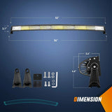 Nilight 52 Inch 783W 78000LM Triple Row Curved Spot Flood LED Light Bar | 12AWG Wire 5Pin Switch, view 3