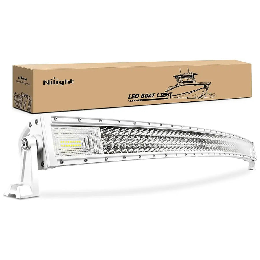 Nilight 52 Inch 783W Spot Flood Combo White Case Led Light Bar
