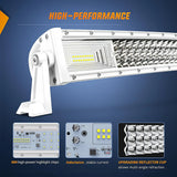 Nilight 52 Inch 783W Spot Flood Combo White Case Led Light Bar, view 3