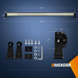 Nilight 52 Inch Double Row Spot Flood LED Light Bar | 4 Inch 18W Spot LED Pods (Pair) | 12FT Wire 3Pin Switch, view 2