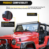 Nilight 52inch Light Bar Windshield Frame Mounting Brackets for Jeep Wrangler TJ 1997-2006 No-Drill A-Pillar Light Mount for Pod Lights, Heavy Duty Steel Off-Road LED Light Bar Dual Mount, view 4