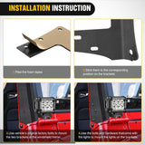 Nilight 52inch Light Bar Windshield Frame Mounting Brackets for Jeep Wrangler TJ 1997-2006 No-Drill A-Pillar Light Mount for Pod Lights, Heavy Duty Steel Off-Road LED Light Bar Dual Mount, view 6