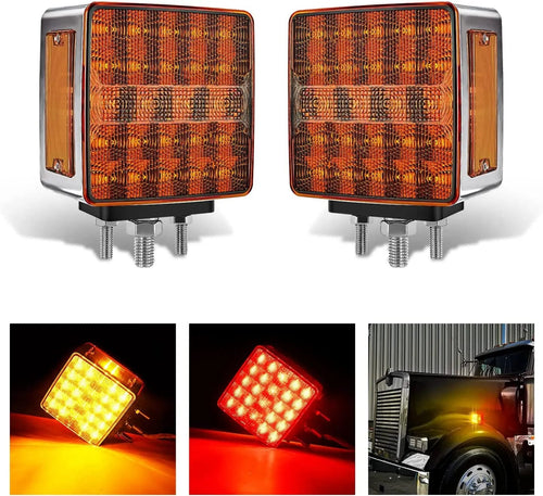 Nilight 52 Leds Amber Red Fender Pedestal Light (2 Pcs)