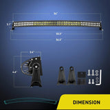 Nilight 54 Inch 312W Double Row Curved Black Spot Flood LED Light Bar | 14AWG Wire 5Pin Switch (25% OFF Final Checkout), view 4