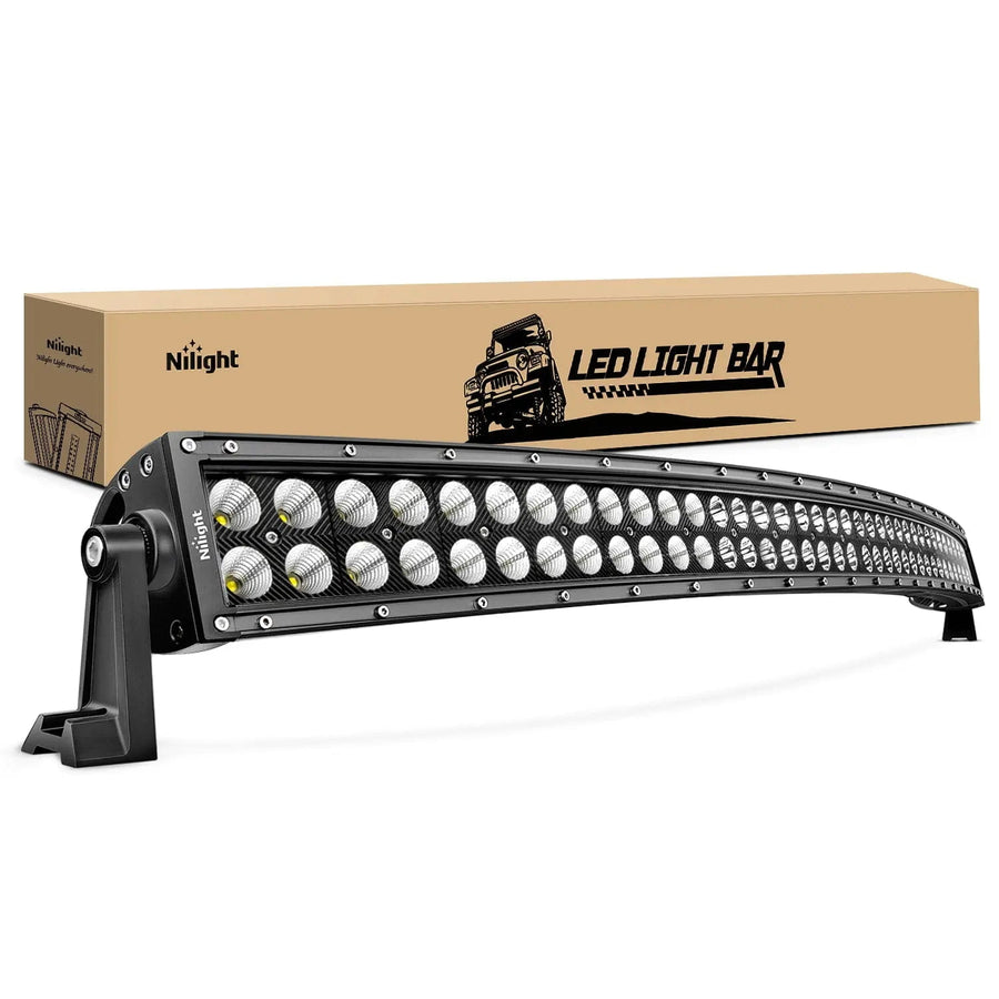 Nilight 54 Inch 312W Double Row Curved Black Spot Flood Led Light Bar