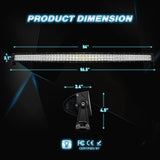 Nilight 54 Inch 312W Double Row Curved Spot Flood LED Light Bar | 14AWG Wire 5Pin Switch, view 2