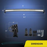 Nilight 54 Inch 312W Double Row Curved Spot Flood LED Light Bar, view 2