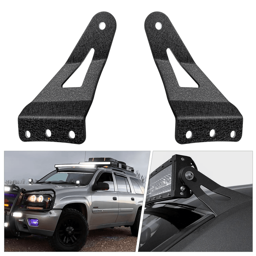 Nilight 54 Inch Curved Light Bar Bracket at Upper Windshield Roof Cab for 1999-2006 Chevy Silverado Suburban Avalanche Tahoe & GMC Yukon Sierra (Pair)