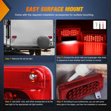 Nilight 54Leds LED RV White License Plate Red Tail Lights, view 5