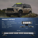 Nilight 29.5 Inch Roof Top Amber Mix Green Strobe Lights 56LED Hazard Emergency Warning Light Bar Magnetic Mount, view 6