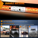 Nilight 29.5 Inch Roof Top Amber White Strobe Lights 56LED Hazard Emergency Warning Light Bar Magnetic Mount, view 2