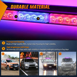 Nilight 29.5 Inch Roof Top Red Blue Strobe Lights 56LED Hazard Emergency Warning Light Bar Magnetic Mount, view 2