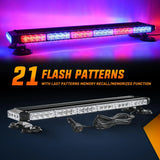 Nilight 29.5 Inch Roof Top Red Blue Strobe Lights 56LED Hazard Emergency Warning Light Bar Magnetic Mount, view 5