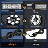 Nilight 29.5 Inch Roof Top Red Blue Strobe Lights 56LED Hazard Emergency Warning Light Bar Magnetic Mount, view 6