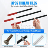 Nilight 56PCS Thread Chaser Set SAE Metric Universal UNC UNF Sizes | Master Thread Repair Kit with Case 23 Taps 28 Dies 3 Files 2 Gauge Automotive Tool for Mechanics Auto Shop Home Garage Repair, view 4