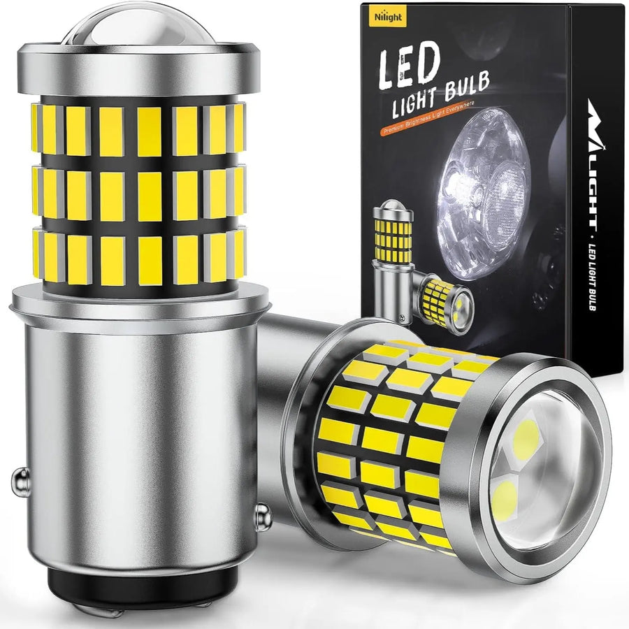 Nilight 57LED 1157 6100K Cool White 2057 2357 BAY15D 7528 LED Bulb (Pair)