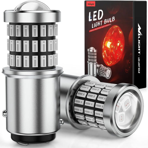 Nilight 57LED 1157 Red 2057 2357 BAY15D 7528 LED Bulb (Pair)