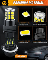 Nilight 57LEDs 6100K Cool White 3156 3056 4157 3057 3157 LED Bulbs (Pairs), view 4