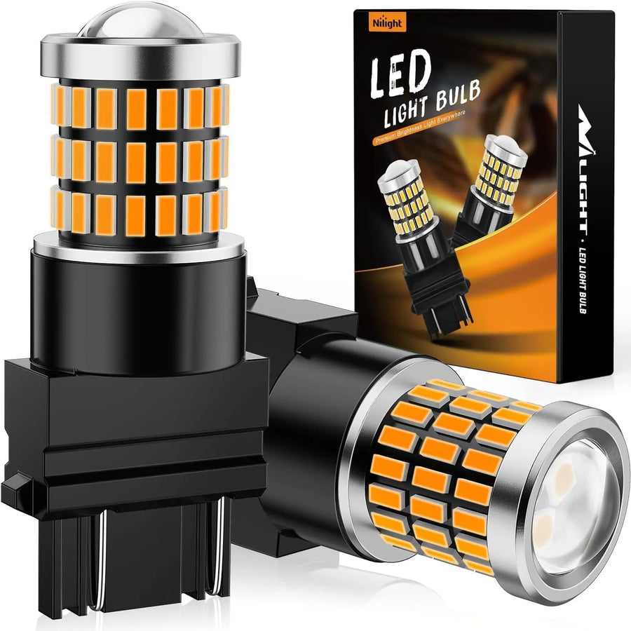 Nilight 57LEDs Amber Yellow 3156 3056 4157 3057 3157 LED Bulbs (Pairs)