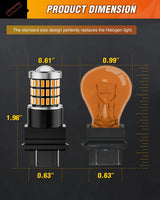 Nilight 57LEDs Amber Yellow 3156 3056 4157 3057 3157 LED Bulbs (Pairs), view 2